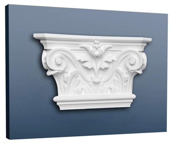 Orac Decor K201 Luxxus Pilastro in stucco Elemento decorativo in stucco Foglia d'acanto Materiale leggero e robusto in schiuma rigida Bianco