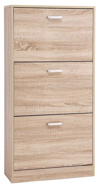 Scarpiera 3 Ante 62,5x25x120 cm in Legno Rovere