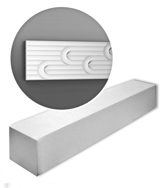 Orac Decor W212-box MODERN VALLEY LOOP1 cartone con 10 strisce decorative Pannello 3d da parete Striscia decorativa stile moderno colore bianco | 20 m