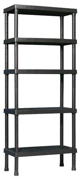 Scaffale 5 Ripiani 40x80x188 cm in Resina Nero
