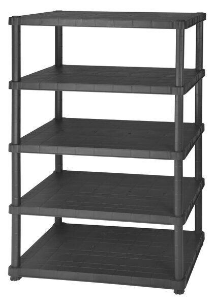 Scaffale 5 Ripiani 60x90x188 cm in Resina Nero