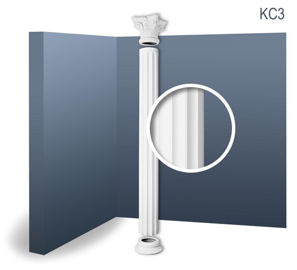 Orac Decor Kc3 Luxxus Colonna completa Set di colonne decorative in rilievo in stucco di forma antica, classiche e stabili, bianche 2,41 metri