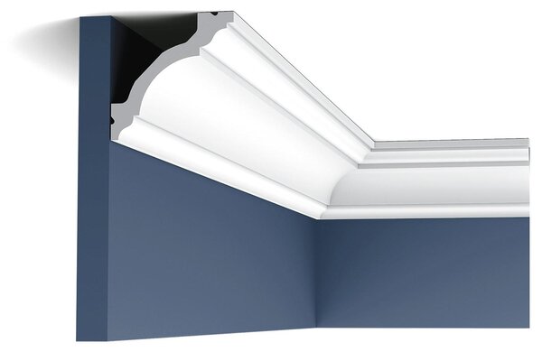 Orac Decor C213 Luxxus Modanatura per stucco Profilo per stucco Profilo decorativo Modanatura d'angolo Modanatura decorativa per soffitto-parete Bianco classico | 2 metri