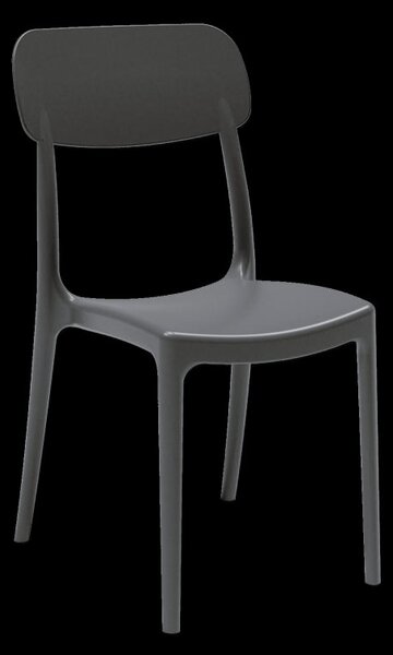 Sedia Impilabile da Giardino 53x46x88 cm in Polipropilene Nera