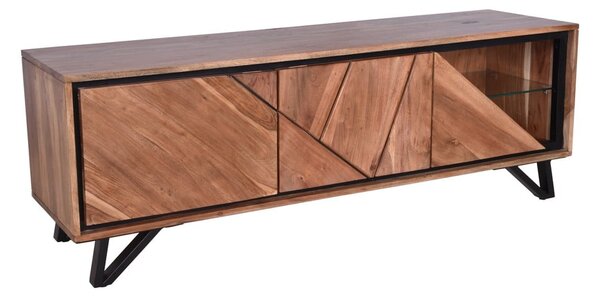 Mobile TV di colore naturale in acacia massiccia 150x51x40 cm Ambala – Interia Home & Living