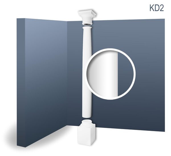 Orac Decor Kd2 Luxxus Colonna completa Set di colonne in stucco bianco antico Forma rotonda classica Facile da accorciare | 2,88 metri