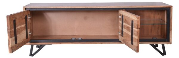 Mobile TV di colore naturale in acacia massiccia 150x51x40 cm Ambala – Interia Home & Living