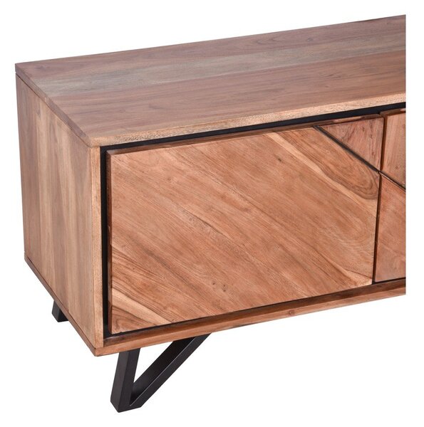 Mobile TV di colore naturale in acacia massiccia 150x51x40 cm Ambala – Interia Home & Living