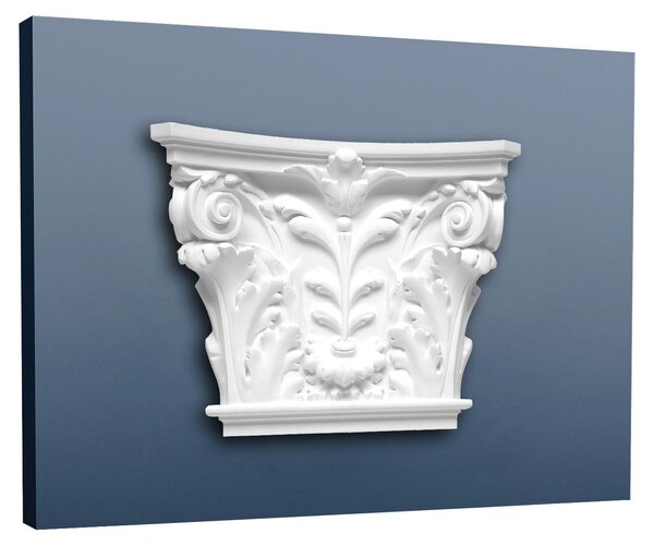 Orac Decor K251 Luxxus Pilastro in stucco Elemento decorativo in stucco Foglia d'acanto Materiale leggero e robusto in schiuma rigida Bianco