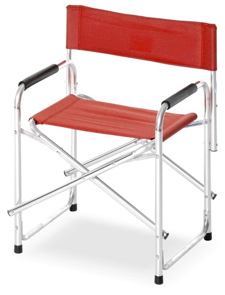 Sedia Regista da Giardino 61x50x79 cm in Alluminio e Poliestere Rossa