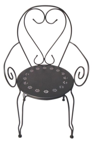 Set 4 Sedie da Giardino 50x49x89 cm in Ferro Battuto Grigio