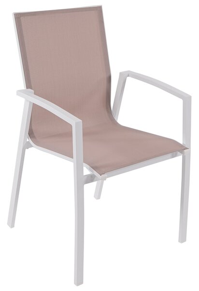 Set 4 Sedie da Giardino 59x57x88 cm in Alluminio e Textilene Taupe