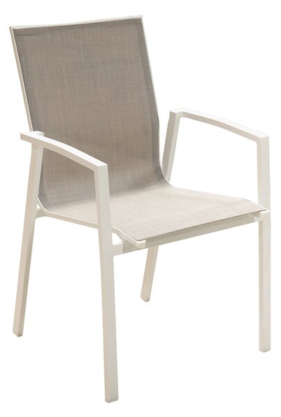Set 4 Sedie da Giardino 59x57x88 cm in Alluminio e Textilene Grigio