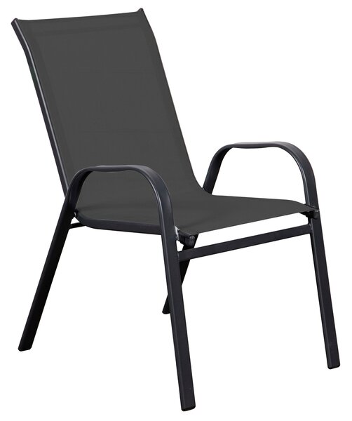 Set 4 Sedie da Giardino 67x57x107 cm in Metallo e Textilene Grigio