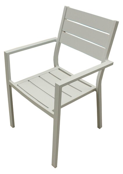 Set 4 Sedie da Giardino 57x59x87 cm in Alluminio e Textilene Bianco