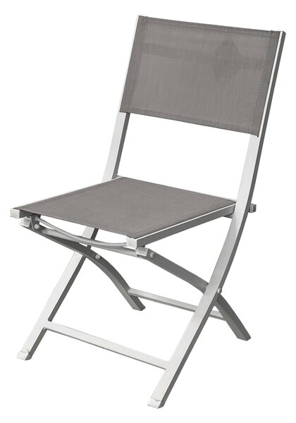 Set 4 Sedie da Giardino 57x46x86 cm in Alluminio Bianco-Grigio