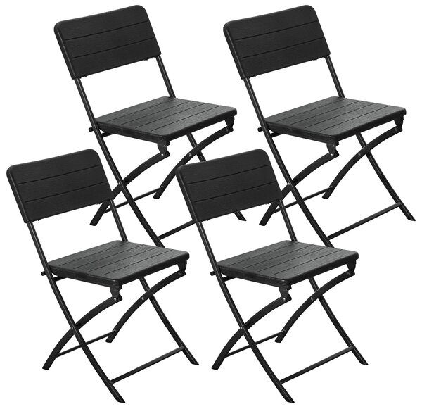 Set 4 Sedie Pieghevoli da Giardino 54x44,5x80,5 cm in Acciaio