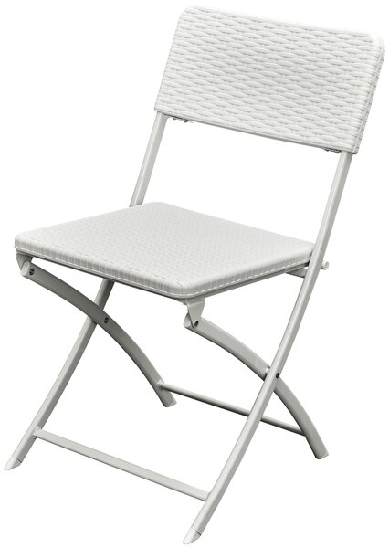 Set 4 Sedie Pieghevoli da Giardino 54x44,5x80,5 cm in Acciaio Bianco