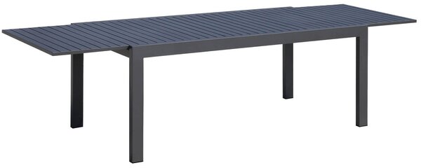 Set Tavolo Allungabile e 6 Sedie da Giardino in Alluminio e Textilene Antracite