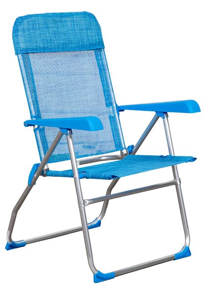 Spiaggina da Giardino 66x60x104 cm in Alluminio e Textilene Blu