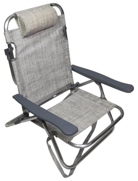 Spiaggina da Giardino 62x63x78 cm in Alluminio Grigio Melange