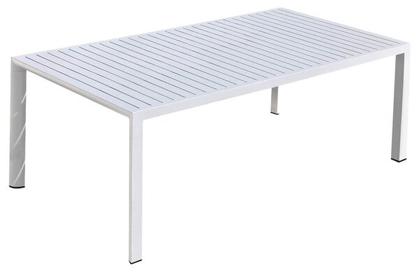 Set Tavolo e 6 Sedie da Giardino in Alluminio e Textilene Bianco