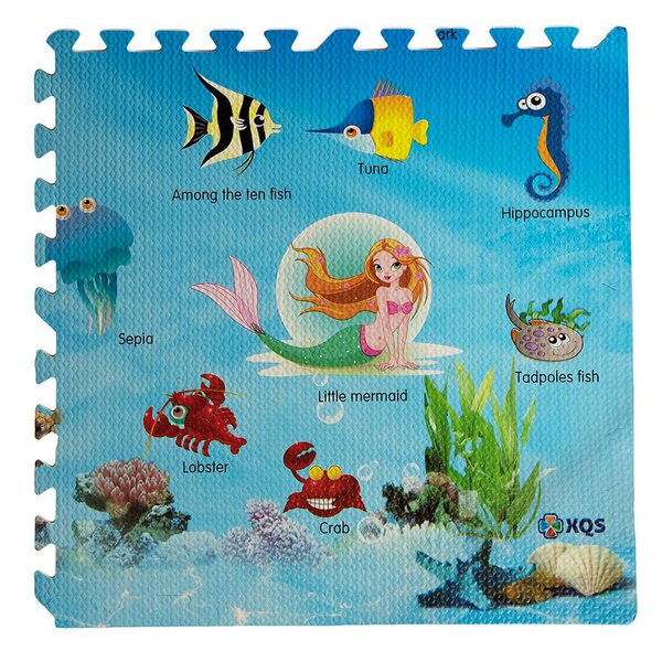 Tappeto Puzzle per Bambini 4 Pezzi 60x60 cm Oceano