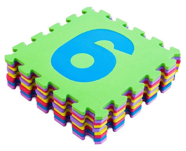 Tappeto Puzzle per Bambini con Numeri 9 Pezzi 32x32 cm Multicolor