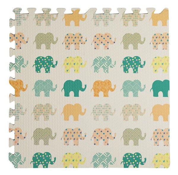 Tappeto Puzzle per Bambini 4 Pezzi 60x60 cm Elefante