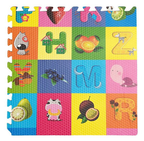 Tappeto Puzzle per Bambini 4 Pezzi 60x60 cm Frutta