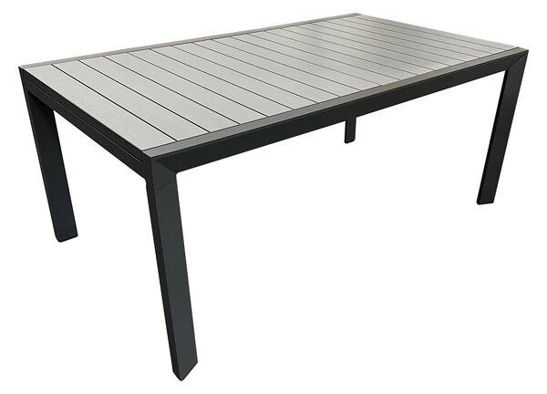 Tavolo da Giardino 90x180x75 cm in Alluminio Grigio