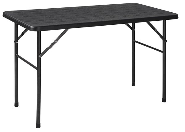 Tavolo Pieghevole da Giardino 122x60x74 cm con Top Effetto Legno