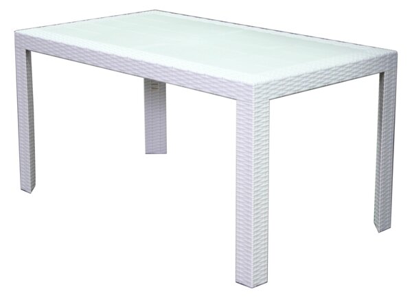 Tavolo da Giardino 140x80x72 cm in Polipropilene Bianco