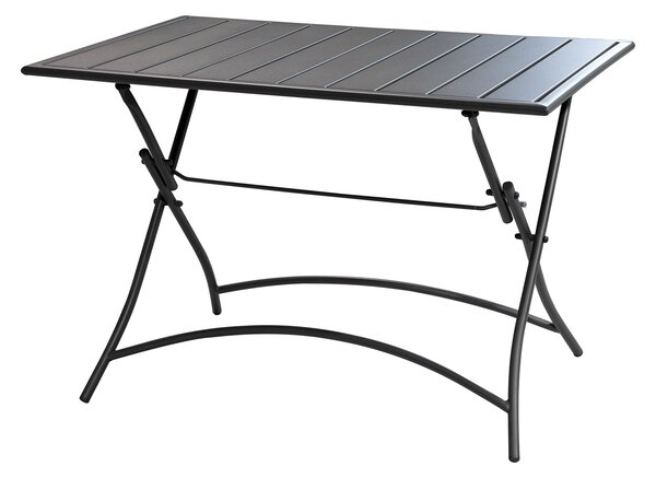 Tavolo Pieghevole da Giardino 110x70x72 cm in Acciaio Grigio Scuro