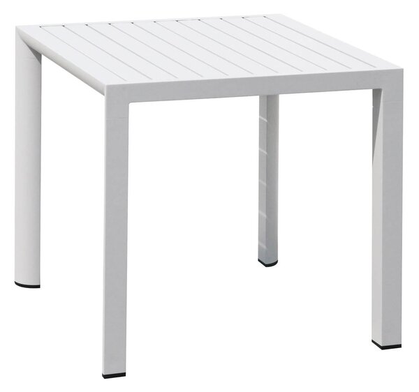 Tavolo Quadrato da Giardino 80x80x75 cm in Alluminio Bianco