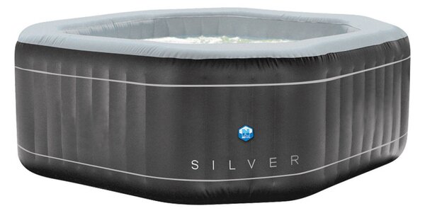 Vasca Idromassaggio da Esterno Gonfiabile Riscaldata 5/6 Posti 185x185x70 cm NetSpa Silver Nera
