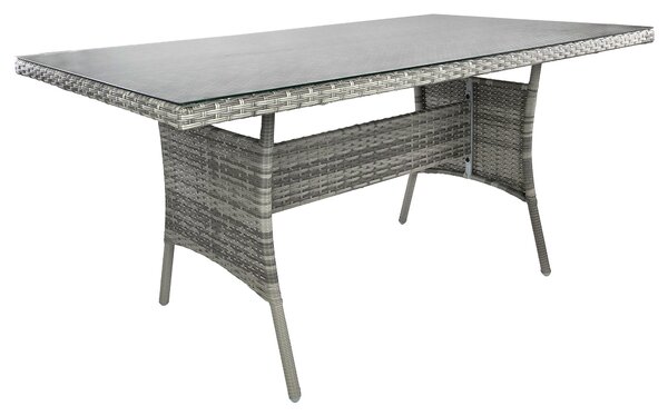 Tavolo da Giardino 160x80x74 cm in Rattan Sintetico Grigio