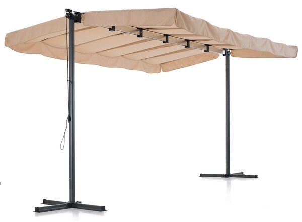 Tenda Gazebo da Giardino 3,75x2,5x2,2m in Poliestere Beige