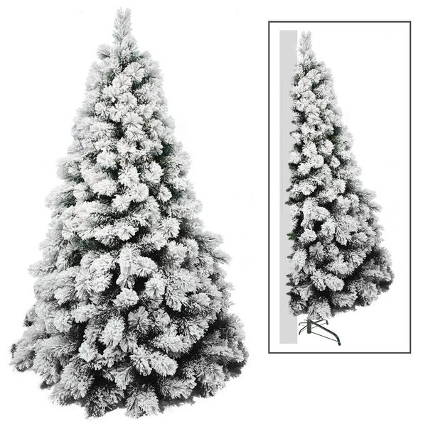 Albero di Natale Artificiale da Parete Innevato Alfa White Altezza 180 cm
