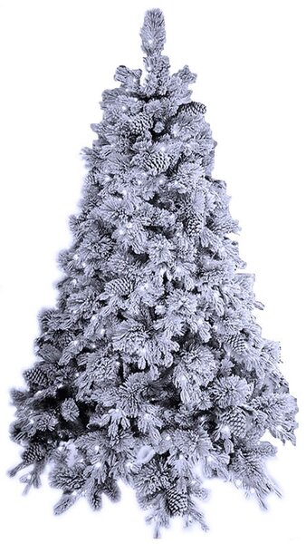 Albero di Natale Artificiale Innevato con Led Bianco Freddo Elbert Altezza 210 cm