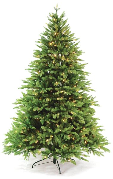 Albero Di Natale Luminoso Led Bianco Cald Abetone Grenn Altezza 210 cm
