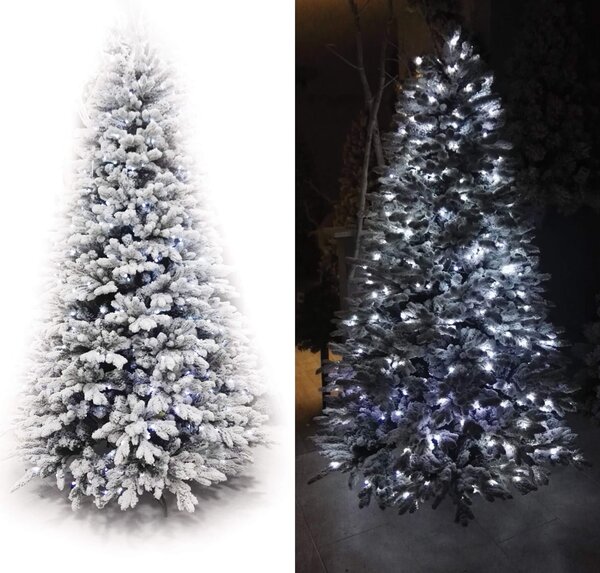 Albero Di Natale Luminoso Led Bianco Freddo Abetone Altezza 210 cm