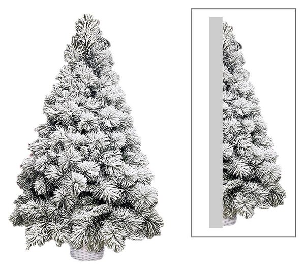 Albero di Natale Artificiale Innevato da Parete Basket White Altezza 120 cm