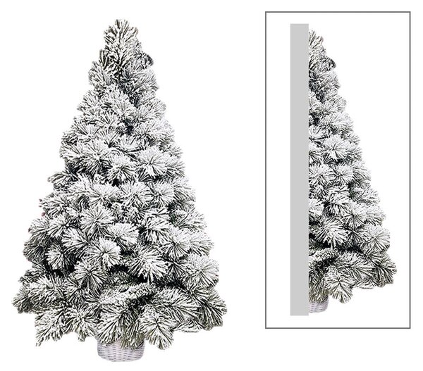 Albero di Natale Artificiale Innevato da Parete Basket White Altezza 120 cm