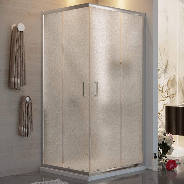 Box Doccia Angolare 70x70 cm 2 Ante Scorrevoli in Cristallo Opaco 6mm H185 Fosterberg Dragor