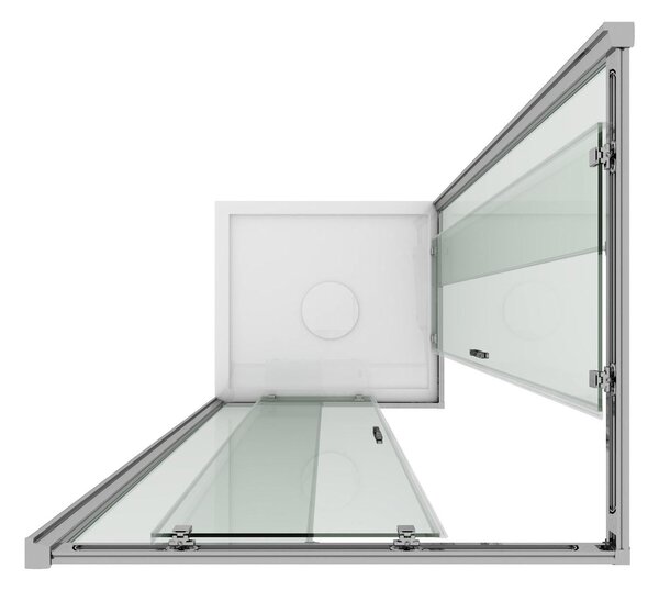 Box Doccia Angolare 70x90 cm 2 Ante Scorrevoli in Cristallo Opaco 6mm H185 Fosterberg Vejle