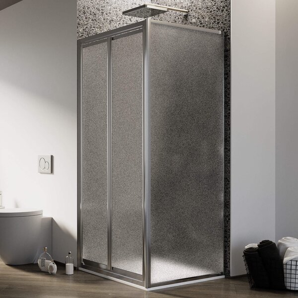Box Doccia Angolare 70x70 cm 2 Ante Battenti in Cristallo Opaco 4-6mm H185 Fosterberg Skagen Duo