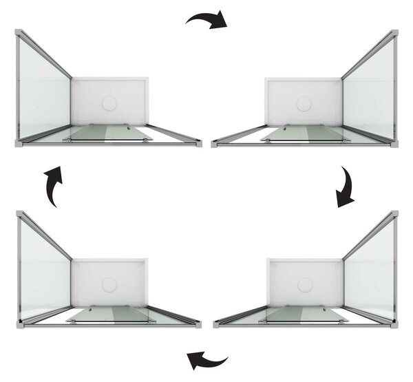 Box Doccia Angolare 1 Anta Scorrevole In Cristallo Opaco 6mm H185 Fosterberg Kolding Duo 70x100 cm