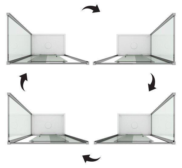 Box Doccia Angolare 1 Anta Scorrevole in Cristallo Trasparente 6mm H198 Fosterberg Viborg Duo 70x100 cm
