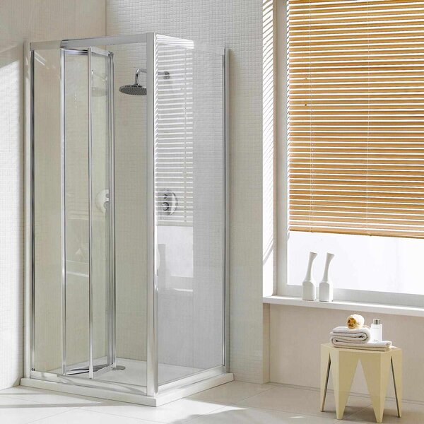 Box Doccia Angolare 70x70 cm 1 Anta a Libro in Cristallo Trasparente 4mm H198 Fosterberg Fyn Duo